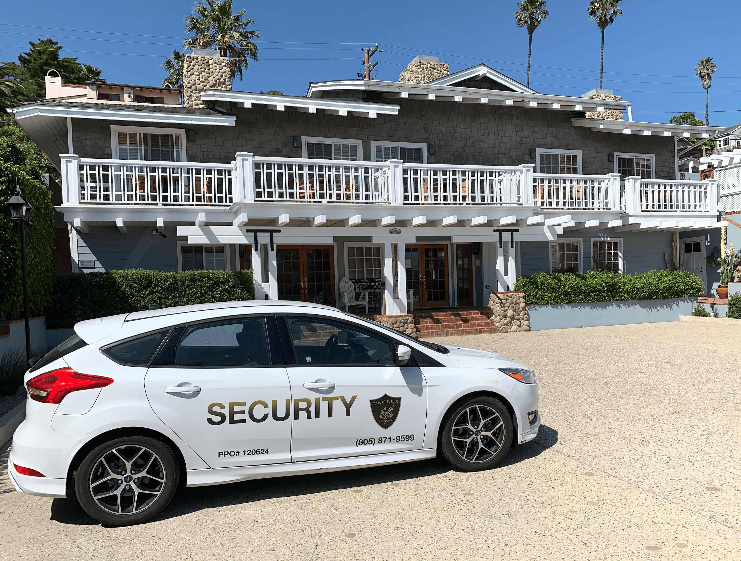 Taurus Protection patrol officer documenting a round in Santa Barbara