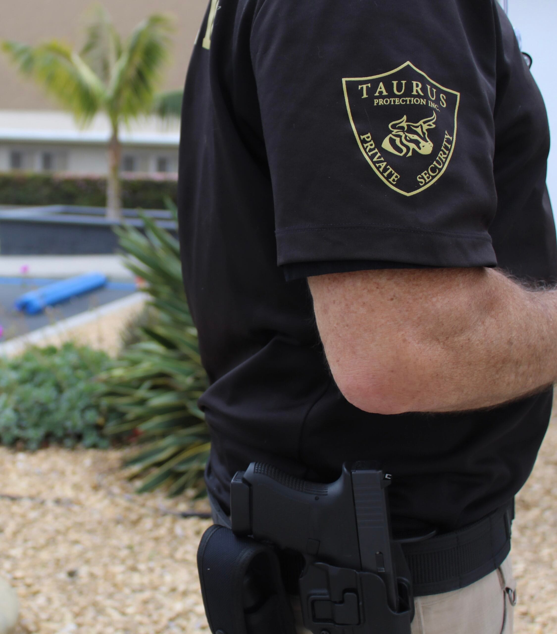 Taurus Protection armed officer providing church security